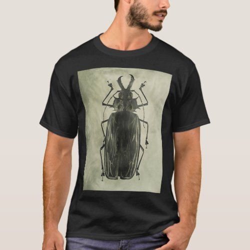 Tintype Sabertooth Longhorn beetle Macrodontia cer T_Shirt