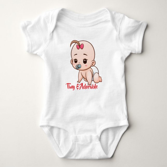 Tiny & Adorable Cartoon Baby Bodysuit (Front)