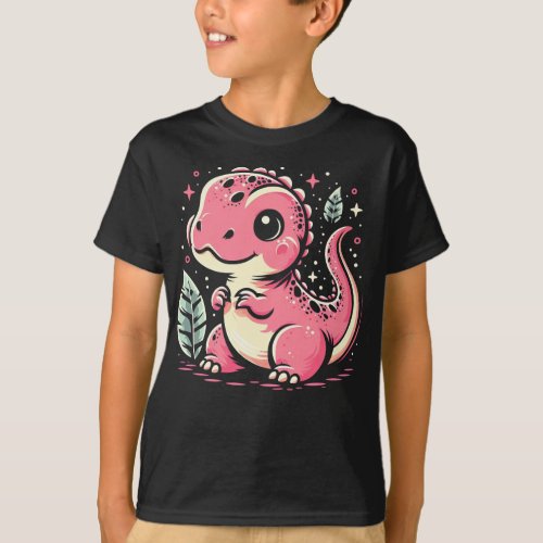 Tiny and Pink Baby Dinosaur Chic T_Shirt