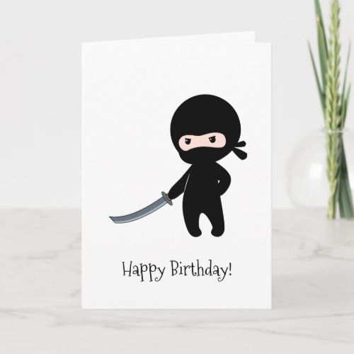 Tiny Angry Ninja Birthday Card