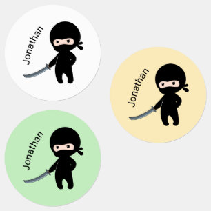 Tiny Angry Ninja, Custom Name Kids' Labels