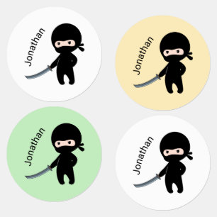 Tiny Angry Ninja, Custom Name Kids' Labels