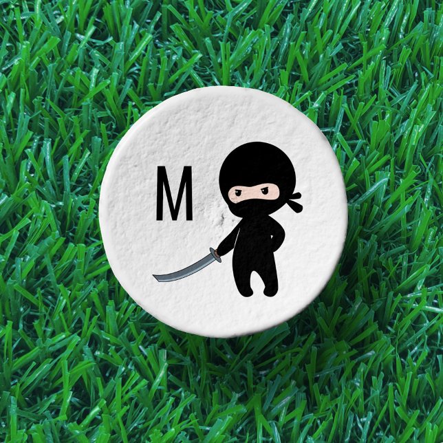 Tiny Angry Ninja Monogram Initial Golf Tees (Creator Uploaded)