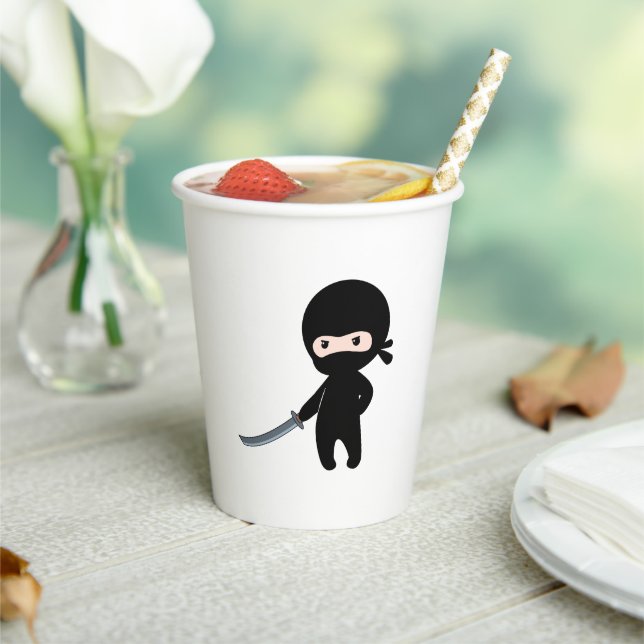 Tiny Angry Ninja Paper Cups (Insitu)