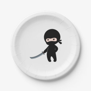 Tiny Angry Ninja Paper Plates