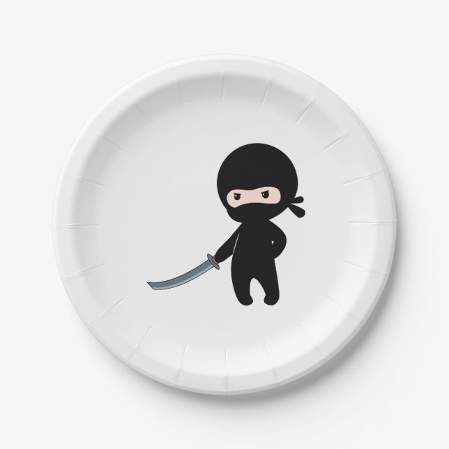 Tiny Angry Ninja Paper Plates (Front)