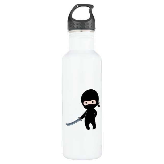 Tiny Angry Ninja Stainless Steel Water Bottle (Front)
