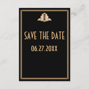Tiny Art Deco Great Gatsby Wedding Save The Date Invitation