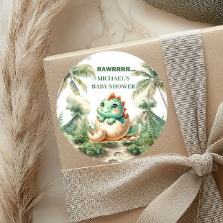 Tiny Baby Dino Stickers for Hatching Soon Shower