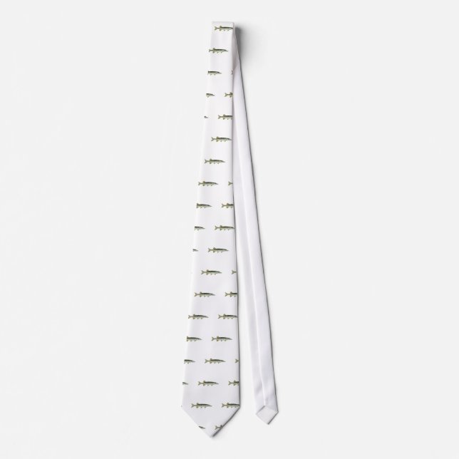Tiny baby muskie Vector Art Fish Farm Neck Tie (Front)