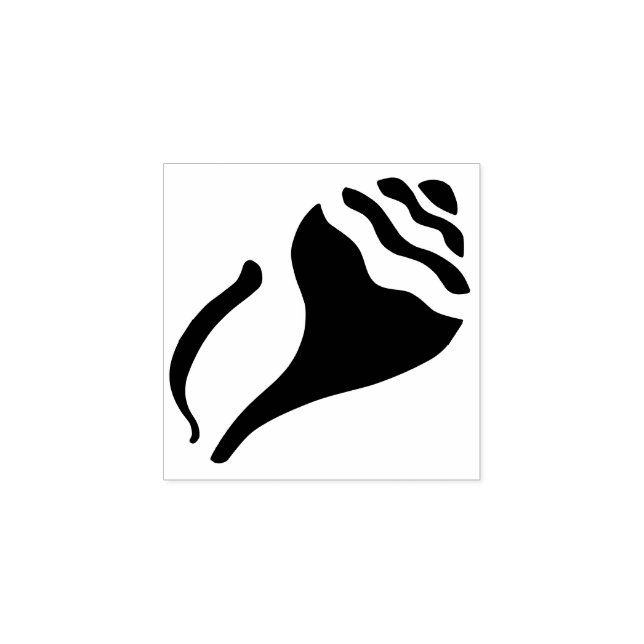 Tiny beach stenciled conch shell design rubber stamp (Imprint)