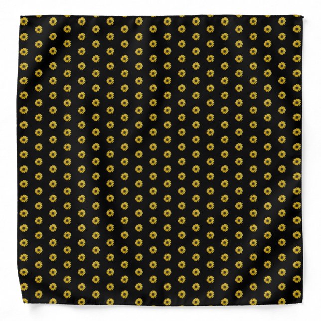 Tiny Believe Big Sunflower on Black Bandana (Front)
