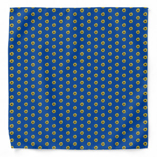 Tiny Believe Big Sunflower on Cobalt Blue Bandana