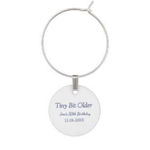 tiny bit older 50th birthday purple pastel modern wine charm