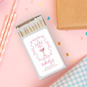 Tiny Bit Older Pink Cherry Martini Birthday Party Matchboxes