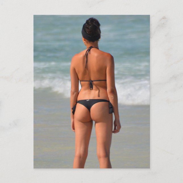 Tiny black Bikini Photo Postcard (Front)