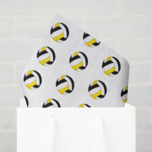 tiny black gold volleyballs pattern tissue paper