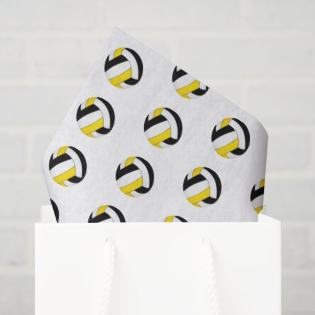 tiny black gold volleyballs pattern tissue paper (Gift Bag)