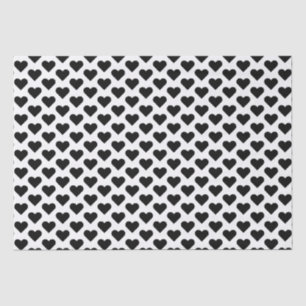 Tiny Black Hearts Pattern Tissue Paper