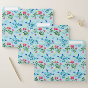 Tiny Bloom Blue Flowers Spring Garden File Folder