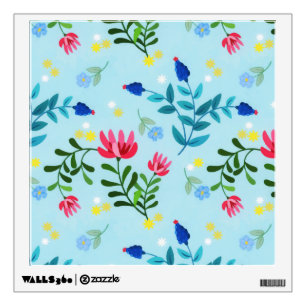 Tiny Bloom Blue Flowers Spring Garden Wall Decal