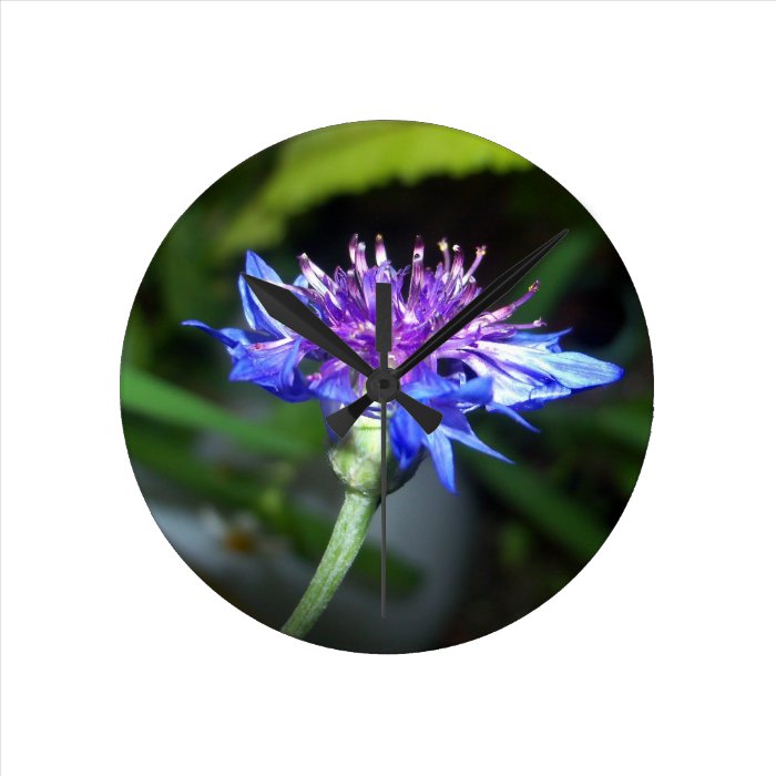 Tiny Blue and Violet Blossom Clock