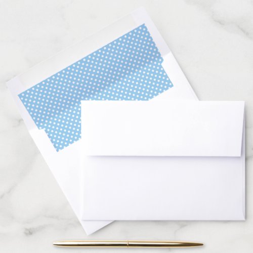 Tiny Blue and White Polka Dot Pattern Envelope Liner