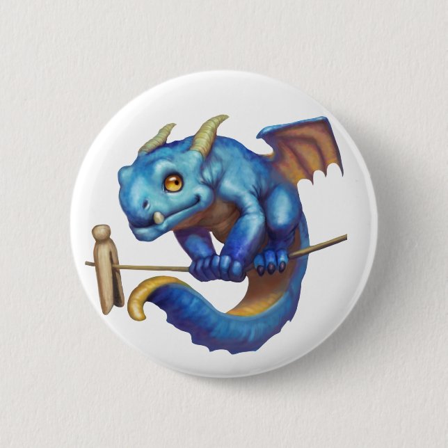 Tiny Blue Dragon Button (Front)