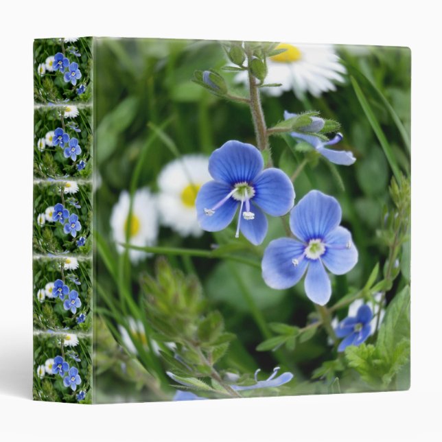 tiny blue flowers 3 ring binder (Front/Spine)