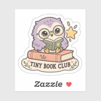 Tiny Book Club Reading Owl Sticker