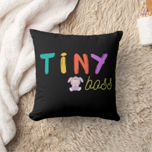 Tiny Boss Cute Bunny Baby Colorful Throw Pillow