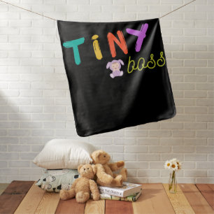 Tiny Boss Cute Bunny Outfit Colorful Baby Blanket