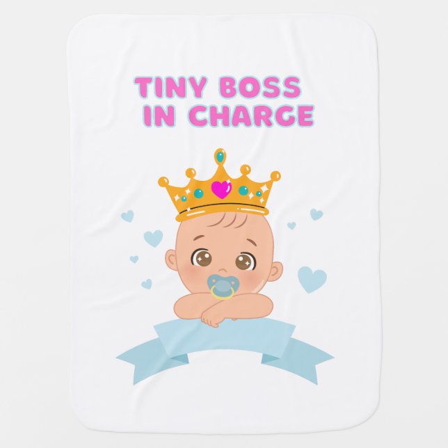 Tiny Boss Funny Baby Blanket (Front)