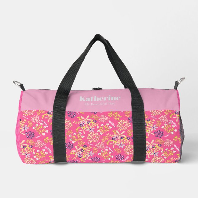 Tiny Bouquet Flowers Cherry Duffle Bag (Front)