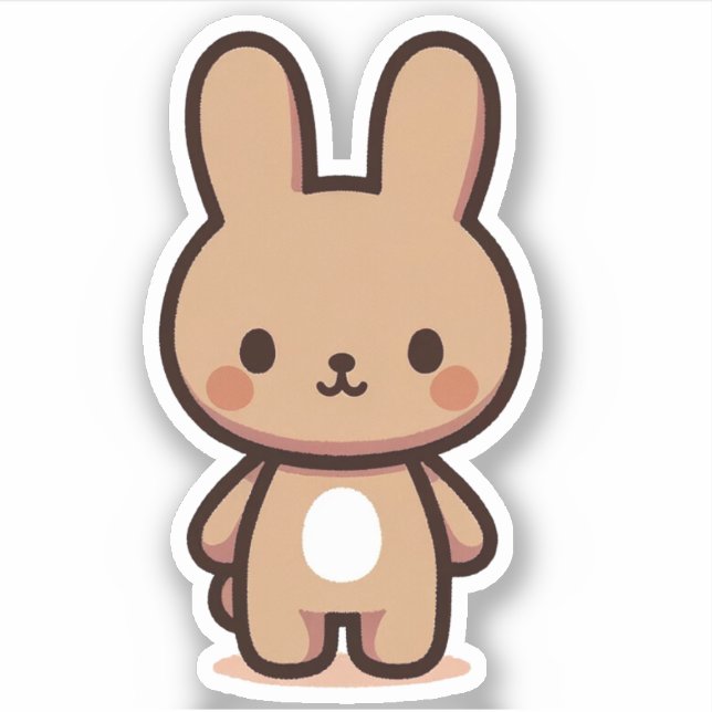 Tiny brown bunny from the forest sticker (Front)