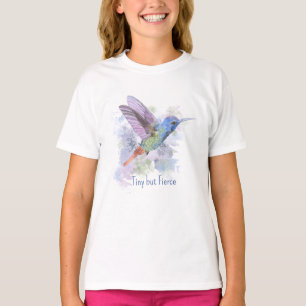 Tiny but Fierce Quote Whimsical Rufous Hummingbird T-Shirt