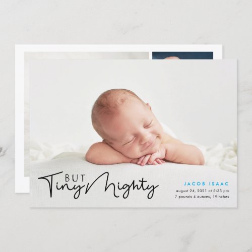 Tiny But Mighty  Boy Birth Announcement