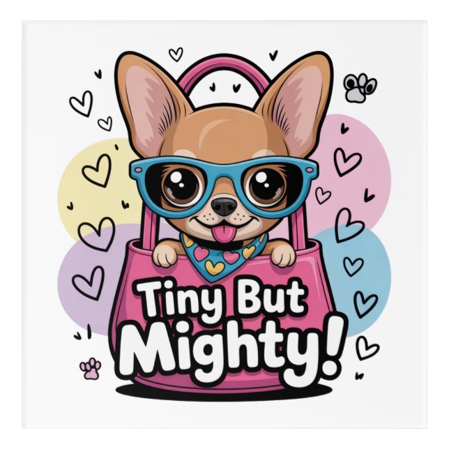 Tiny but Mighty Chihuahua  Acrylic Art (Front)