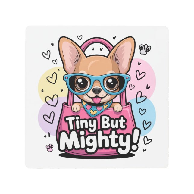 Tiny but Mighty Chihuahua  Metal Art (Front)