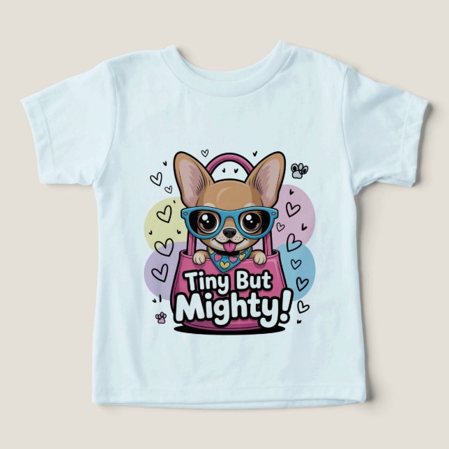 Tiny but Mighty Chihuahua  Toddler Tops & T-Shirts (Design Front)