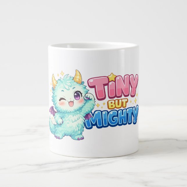 Tiny But Mighty Dragon Giant Coffee Mug (Front)