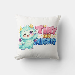 Tiny But Mighty Dragon Throw Pillow