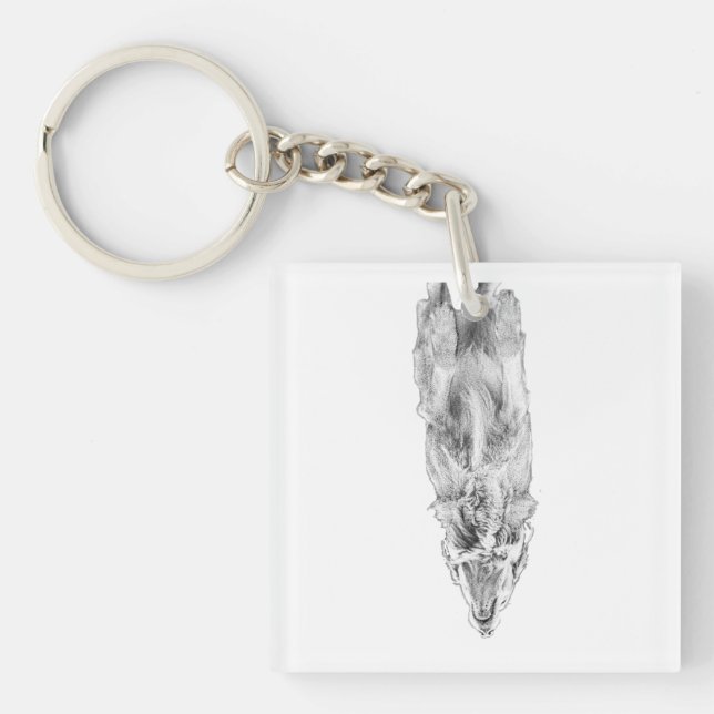 Tiny calm, golden guide keychain (Front)