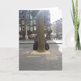 Tiny Car. Electric Car. Holiday Card