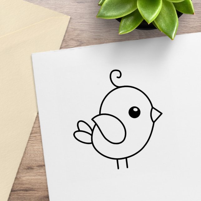 Tiny Cartoon Bird Rubber Stamp (Creator Uploaded)