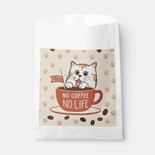 Tiny cat paw prints and coffee beans Poster Favor Bag