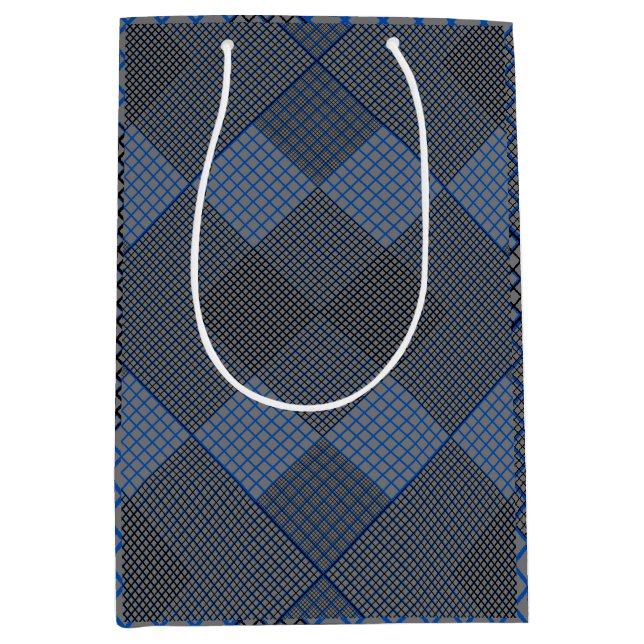 Tiny checkered 2 tones 04A Grey BG Medium Gift Bag (Front)