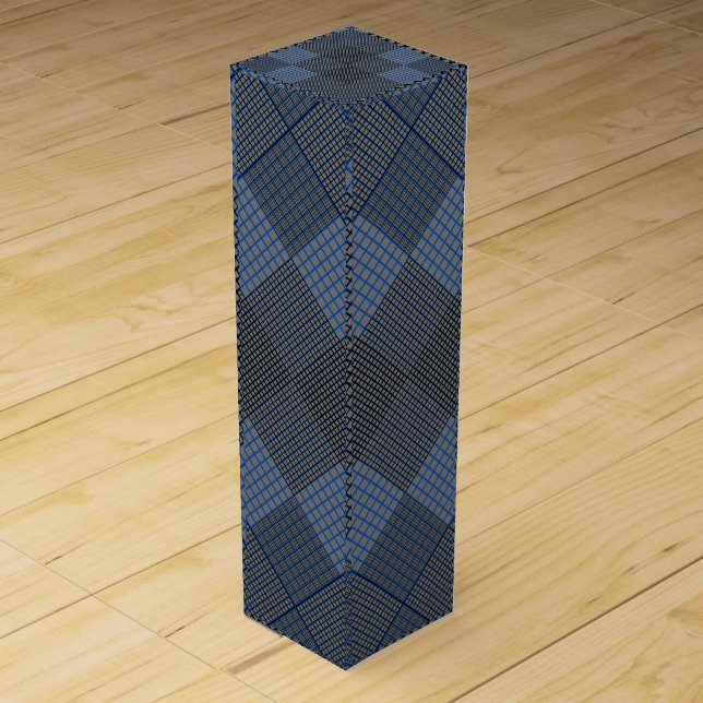 Tiny checkered 2 tones 04A Grey BG Wine Box (Front)