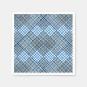 Tiny checkered 2 tones 04A Lblue BG Napkins