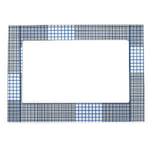  Tiny checkered 2 tones 04A White BG Magnetic Frame